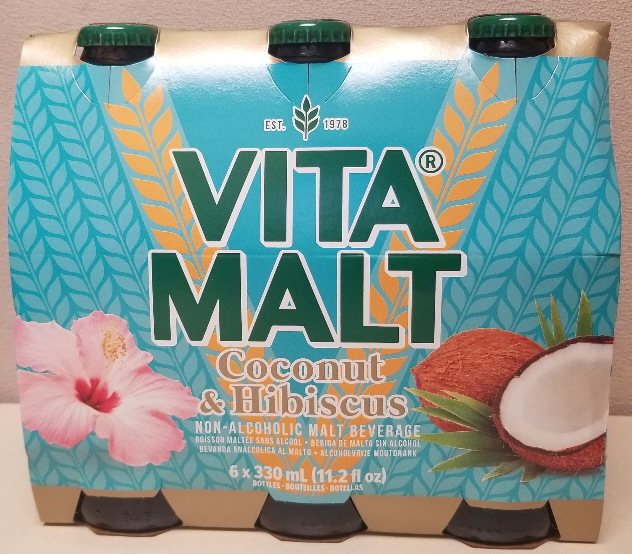 Vita Malt Coconut & Hibiscus 4/6pk Sunburst Trading Company